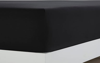 Clara Clark Bed Sheets, Premier 1800 Series 4 Piece Bed Sheet Set, Deep Pocket, Wrinkle, Fade, Stain Resistant, Luxury Soft Bedding Sheets & Pillowcases, Twin, Black