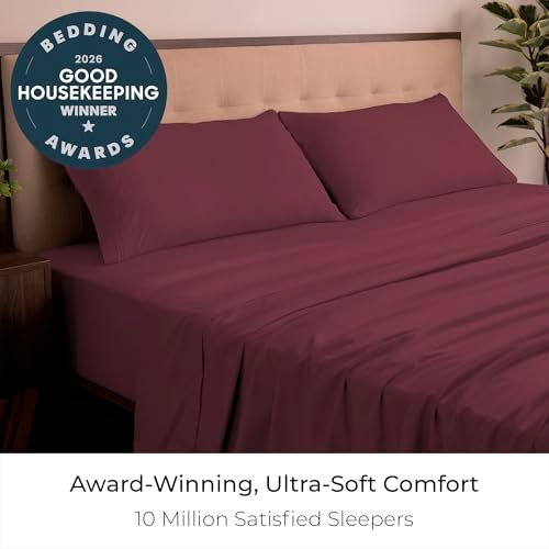 Mellanni Iconic 4-Piece, Ultra Soft Sheet Set (King, Burgundy)