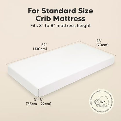 KeaBabies 2pk Organic Cotton Crib Sheets for Boys Girls 52x28, Cloud