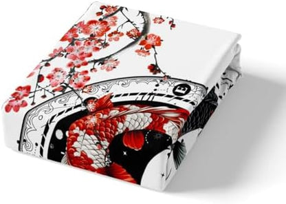 Feelyou Koi Fish Duvet Cover Queen Size Boys Girls Teens