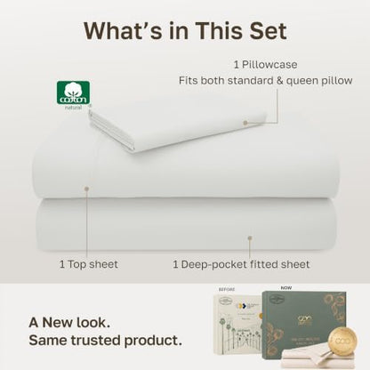 California Design Den 600 Thread Count Twin Size Bed Sheets, 3 Pc Set