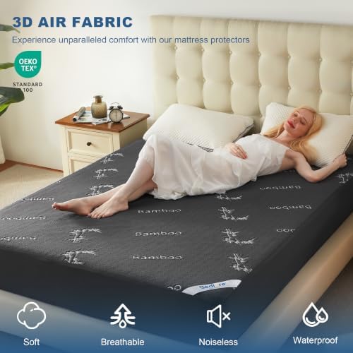 BEDLORE California King Size Waterproof Mattress Protector Bamboo Viscose