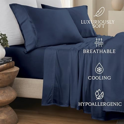 KARISSA MAE Luxury Bamboo Viscose Queen Size Sheet Set