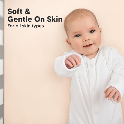 KeaBabies 2pk Organic Cotton Crib Sheets for Boys Girls 52x28, Cameo