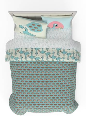 The Pigeon Finds A Hot Dog Full Bedding Set – 7 Piece Super Soft Microfiber Reversible Comforter, Sheet Set & Sham - Book by Mo Willems (Officially Licensed Product) by Franco