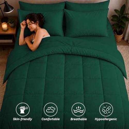 Anluoer Full Size Comforter Sets, 7 Piece Bed in a Bag Full Bedding Sets