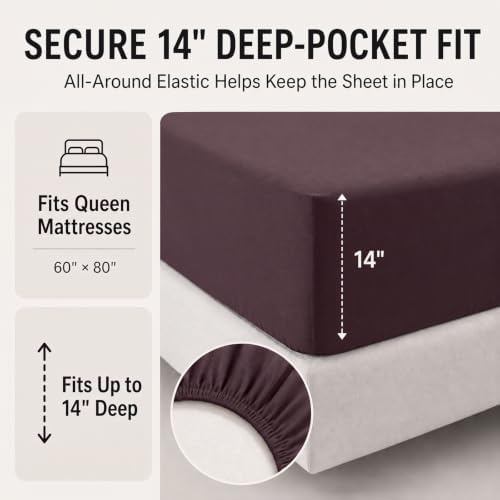 CozyLux Queen Comforter Set Cocoa Powder - 7 Pieces Bed in a Bag