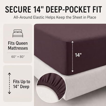 CozyLux Queen Comforter Set Cocoa Powder - 7 Pieces Bed in a Bag