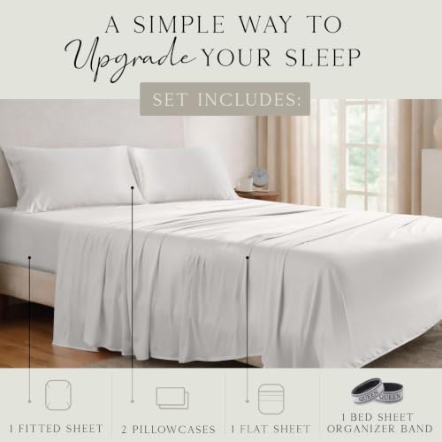 KARISSA MAE Luxury Bamboo Viscose Queen Size Sheet Set