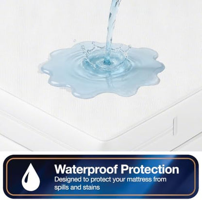 All-in-One Mattress Protector, Zippered Encasement, Water & Stain Resistant, Triple Seal Protection, Twin XL, White