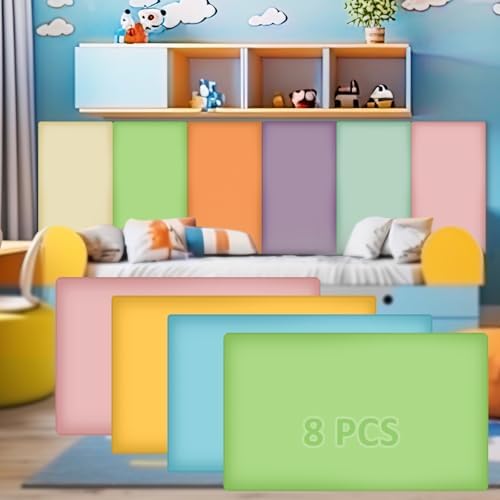 Hahafelt 8 Pack Wall Padding Headboard 19.69" x 11.81" x 1.18" Fresh Colors
