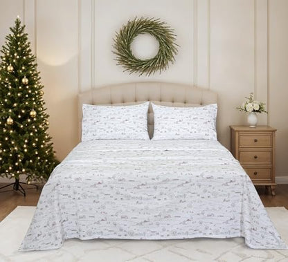 RUVANTI Flannel Sheets Full Size, Rustic Homestead