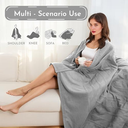 Electric Heated Blanket Full Size 72"x84" - Ash Grey