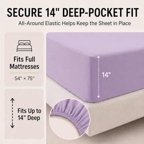 CozyLux Full Size Comforter Sets Lavender - 7 Pieces Bed in a Bag