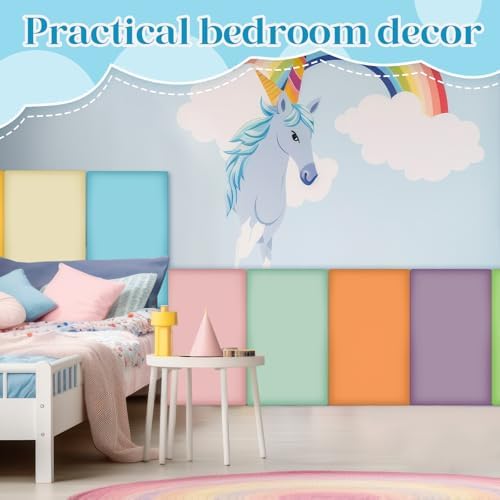 Hahafelt 8 Pack Wall Padding Headboard 19.69" x 11.81" x 1.18" Fresh Colors