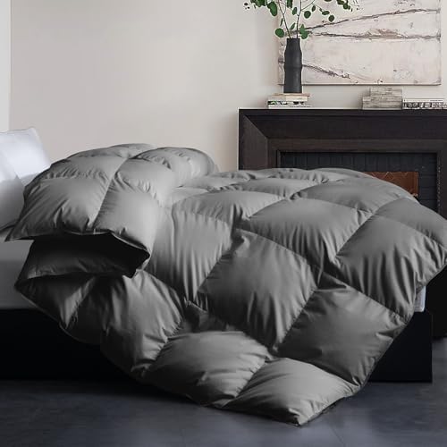Cosybay Feather and Down Fiber Comforter Insert King, 100% Cotton Cover