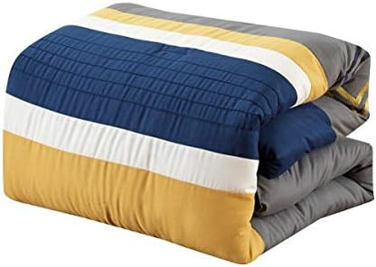Chezmoi Collection 7-Piece Zigzag Embroidered Comforter Set, Full Size