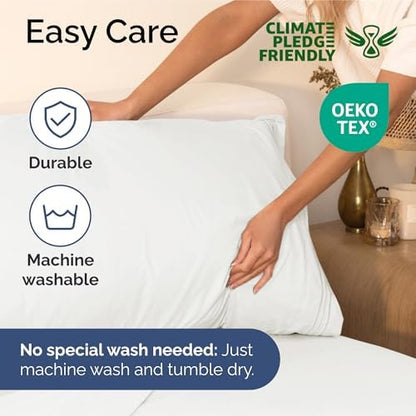King Size 4 Piece Sheet Set - Ultra Soft & Cooling Sheets - Antique White