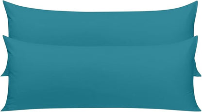 YIYEA Body Pillow Cover Set of 2, Ultra Soft 1800TC Hotel Quality Double Brushed Microfiber Body Pillow Pillowcases, Envelope Closure, Fade Resistant (20"x54", Teal)