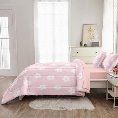 Pink Floral Bedding Sets for Girls, Full Size