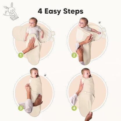 KeaBabies 3-Pack Organic Baby Swaddles for Newborns, Bumble Bear, 0-3M