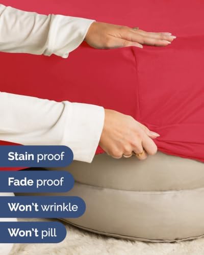 CGK Linens Extra Deep Flex Top Split Head King Fitted Sheet Only - Red