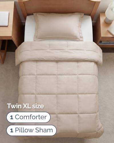 Twin XL Comforter Set - Wheat Bedding for All Seasons - 2 Piece Bed Set