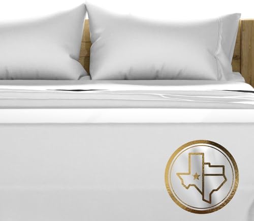 TEXAS LINEN CO. 100% Egyptian Cotton Sheets California King Size - Luxury 1500 Series Couture Comfortin' Collection Cal King Sheet Set Egyptian Cotton, (4 PC, Light Grey), 17" Deep Pocket Bedsheet Set