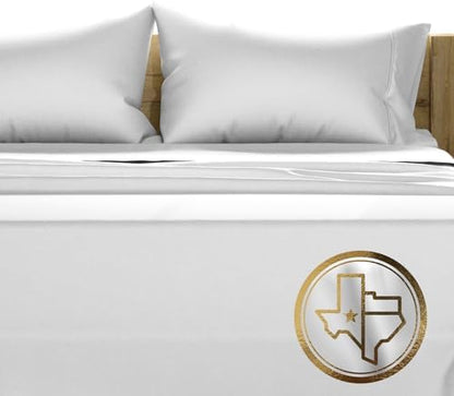 TEXAS LINEN CO. 100% Egyptian Cotton Sheets Queen Size - 1500 Series High Thread Count Queen Bed Sheets Set (4 PC, Light Grey), 17" Deep Pocket Luxury Hotel Bedding Set - Couture Comfortin' Collection