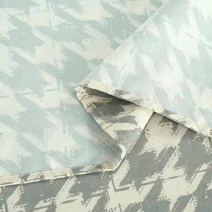 Chezmoi Collection 4-Piece Lodge Plaid Sheet Set Queen - Gray Houndstooth Printed Brushed Microfiber Lightweight Breathable Deep Pocket Bed Sheets