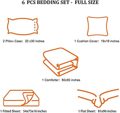 6 Pieces Bed in a Bag for Boys Bedding Sets Full Size,Gamer Comforter Sets for Boys Kids, Gaming Comforter Set for Teens Room Decor with Flat Sheet,Fitted Sheet,Pillowcase,Cushion Cover