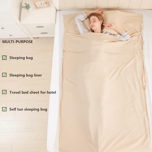 Sleeping Bag Liner, Ultralight & Compact Travel Sheet for Hotel