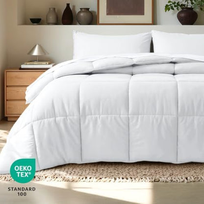 Bare Home Comforter Set - 1800 Ultra Soft (Cal King, White)
