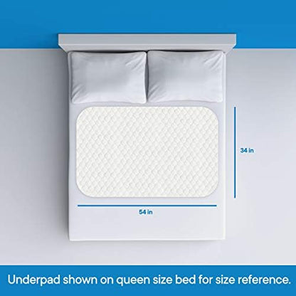 RMS Ultra Soft 4-Layer Washable and Reusable Incontinence Bed Pad, 34"x54"