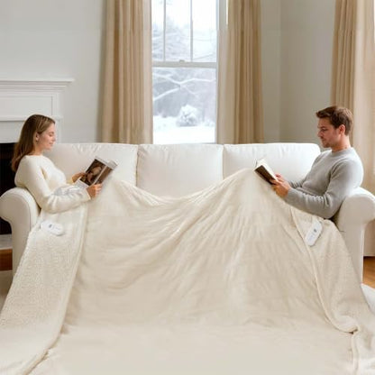 Electric Blanket King Size, Dual Control Heated Blanket for Bed
