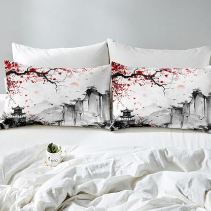 Feelyou Cherry Blossoms Duvet Cover Twin Size Boys Girls Teens
