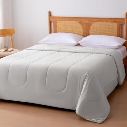 Amazon Basics Cooling Comforter, Temperature Regulating Blanket for Hot Sleepers, Summer & All Season Bedding, Lightweight, 106"x90", King, Gray