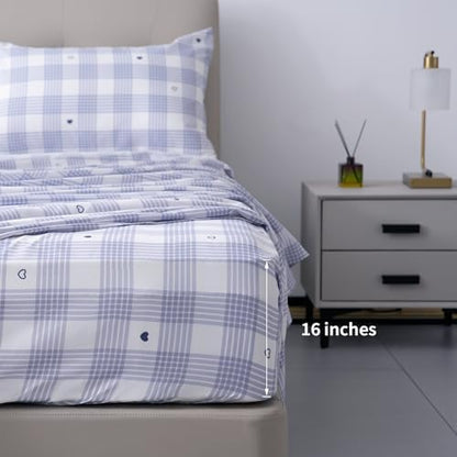 Best Season Queen Size Sheet Set 4 Piece -Microfiber Soft Durable Bedding Sheet Set,Deep Pocket,Stain,Fade & Wrinkle Resistant