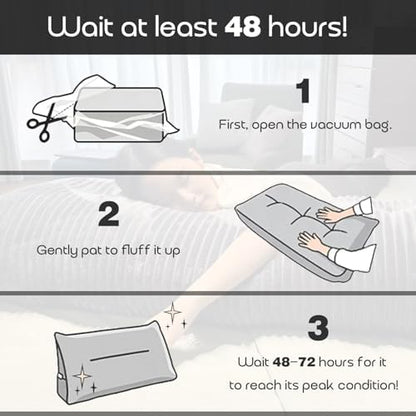Headboard Pillow Full, Headboard Wedge Pillow with A Long Neck Roll Pillow Body Pillow, Triangle Pillow Wedge for Reading, Working, Bed Wedge Pillow for Headboard (Brown, Full)