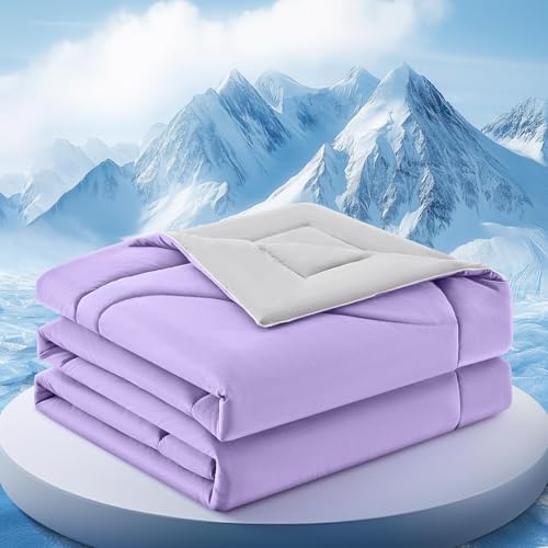 Cooling Comforter Queen Size for Hot Sleepers，90″x108″, Purple