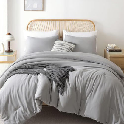 ROSGONIA Alaskan King Comforter, Grey, 136x120 Soft Bedding Blanket Quilt