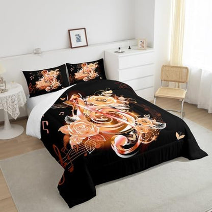 Feelyou Music Note Comforter Set Queen Size