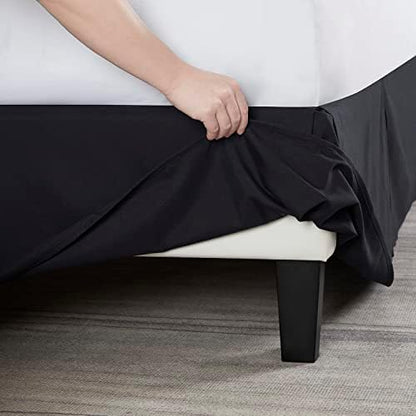 Nestl Black Bed Skirt King Size - King Bed Skirt 14 Inch Drop - Brushed Microfiber Bed Skirts - Hotel Quality Pleated Bed Skirt - Shrinkage & Fade Resistant