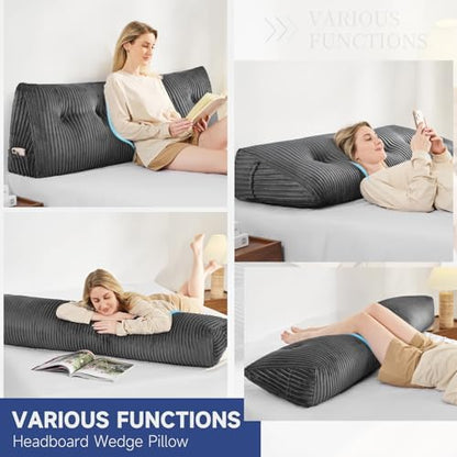 Z-hom Headboard Pillow, Wedge Backrest Cushion, Twin Size,ONE Roll Pillow