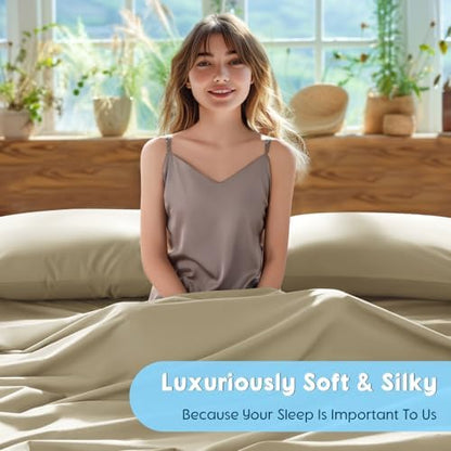 SONORO KATE 1000 Series 100% Egyptian Cotton Queen Sheet Set,4 Pieces