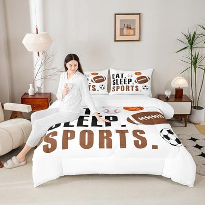 Feelyou Sports Comforter Set Queen Size for Kids Boys Girls
