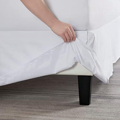 Nestl White Bed Skirt King Size - King Bed Skirt 14 Inch Drop - Brushed Microfiber Bed Skirts - Hotel Quality Pleated Bed Skirt - Shrinkage & Fade Resistant (Pack of 2)
