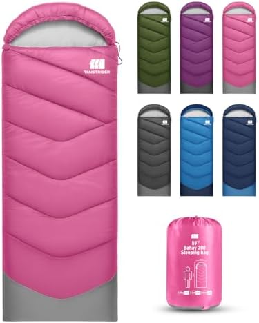 Sleeping Bags for Adults Teens, 4 Season Camping Sleeping Bag Waterproof,Machine Washable Backpacking Gear for Cool Weather,Outdoor Tent Hiking Hunting,with Compression Sack,86.6x31.5