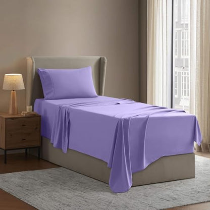Nestl Twin XL Sheet Set - Bed Sheets - Lavender - 3-Piece Deep Pocket