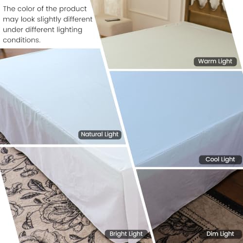 FALUCA Corner Split 14" Bed Skirt - Drop Linen Blend & Platform Pure Cotton, Wrap Around Tailored Drop Dust Ruffle for Farmhouse & Bedrooms, Breathable Cozy, Easy-Fit Bedding (King White 14")
